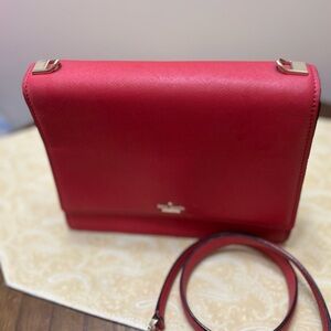 kate spade Pink/Red Saffiano Leather Crossbody with Gold Hardware